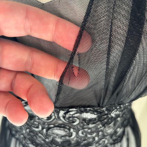 Vintage 90's Y2K Zum Zum Niki Livas Formal Dress Lace Sheer Whimsygoth Size 7 - Picture 7 of 10